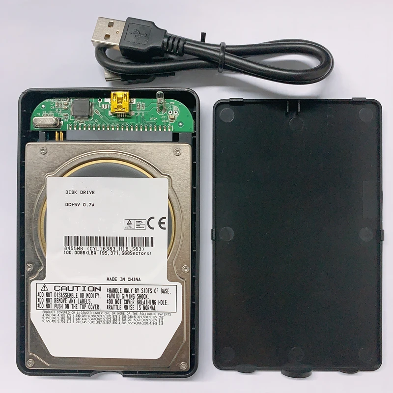 Zheino 2,5 PATA к USB 2,0 HDD корпус 40 ГБ 80 Гб 100 ГБ внешний жесткий диск Корпус для IDE SSD HDD с без инструмента