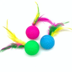 10-Pack Fun Feathered Golf Ball Cat Teaser Toys (Mixed 10pcs Balls)