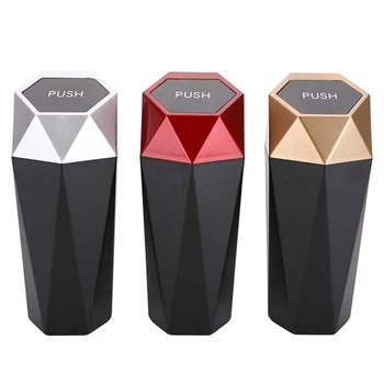

Car Trash Can, Trash Can with Lid, Diamond Design, Leak-Proof Car Trash Can, Mini Trash Can