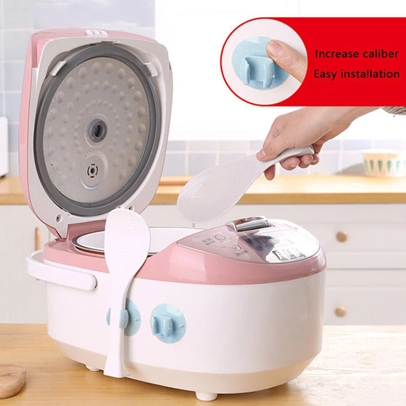 

1 PC Kitchen Organizer Tool Rice Cooker Spoon Stand Holder Rice Spoon Stand Holder Storage Rack Suction Rack Kitchen Supplies
