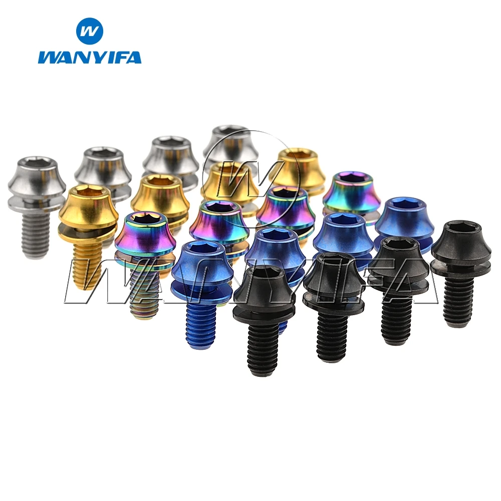 Титановый "Wanyifa" M5x12mm с шайбами для велосипедной бутылки с водой, шестигранные болты, упаковка 4