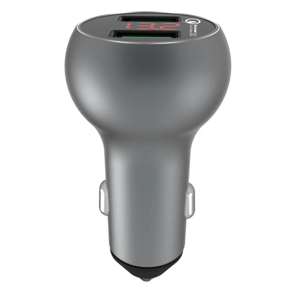 Автомобильное USB зарядное устройство из сплава, прочная быстрая зарядка 3,0, 2 порта, USB быстрое зарядное устройство для телефона, универсальное автомобильное зарядное устройство