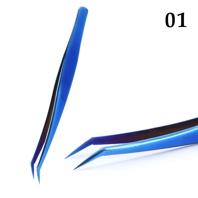 1 Pcs Eyelashes Tweezers Stainless Steel superhard Tweezers High Precision Anti-static tweezers for Eyelash Extensions 25