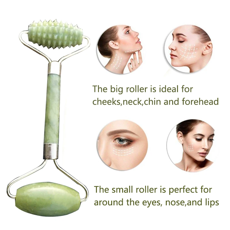 Massage Roller for Face Skin Care Tools Double Heads Jade Stone Face Slimming Lift Body Relaxation Beauty Healty Skin Massager