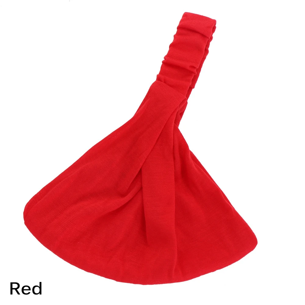 red 1 шт. полиэстер эластичная хлопковая повязка на голову Йога Эластичный Тюрбан спортивная повязка на голову широкая повязка для волос банданы для бега Инструменты для укладки волос - Цвет: red