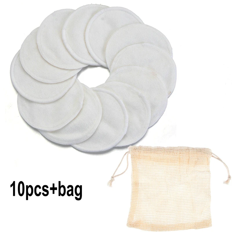 Pad Reusable Makeup-Remover-Pads Cotton-Pads with Bag 10pcs Bamboo-Fiber