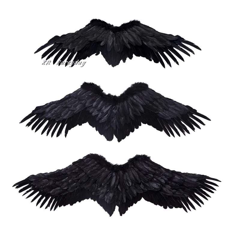 Kids Child Adult Black White Feather Angel Wing Cosplay Show Costume Prop Wedding Birthday Party Halloween Christmas Xmas Gift|Реквизит