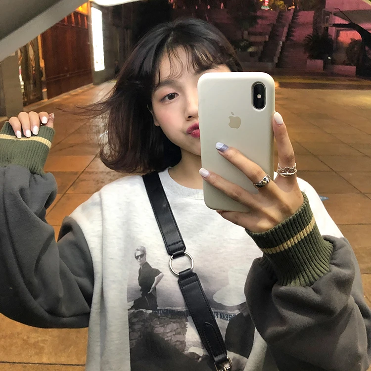 Женские кофты японский Harajuku Ulzzang Повседневный свободный Ins винтажный свитер с принтом Женская Корейская кавайная одежда для женщин