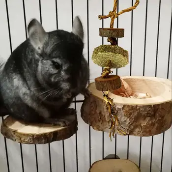 

Rabbit Grass Cake Wooden Molar Toy Pet Chinchillas Hamster Bite String