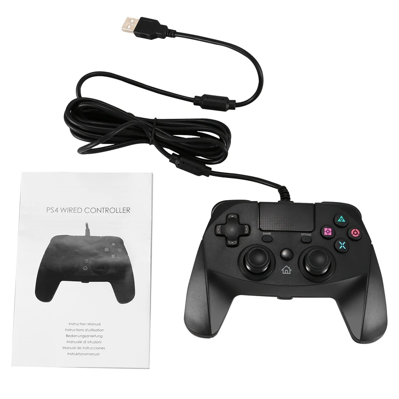 Usb проводной игровой контроллер для Ps4 Ps3 геймпады для ПК с двойным ударом гироскоп контактная платформа