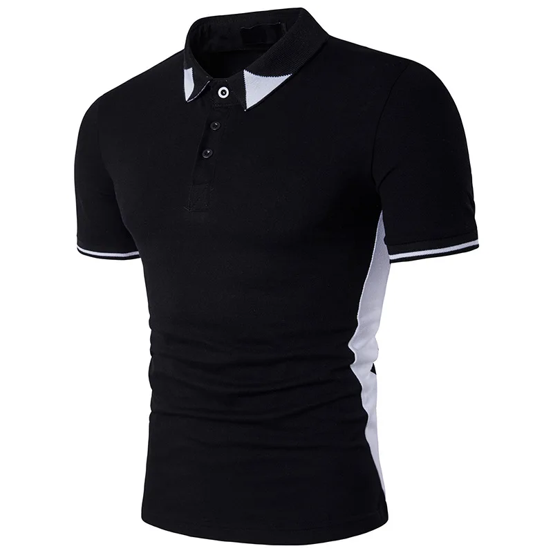 Повседневная Лоскутная рубашка поло для мужчин из хлопка Slim Fit с коротким рукавом летние поло рубашки анти-пиллинг Англия стиль поло Para Hombre