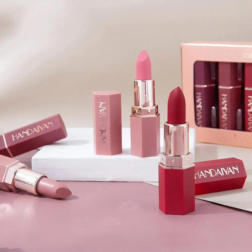 6-Color Lipstick Makeup Set Matte Portable Lip Set Non-greasy Waterproof Long Lasting Make Up Red Lip Gloss Lip Makeup Lip Stick