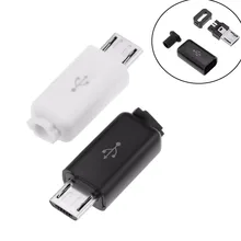 5 шт. 4 в 1 Micro USB 5P штекер разъема Черный/Белый Сварочные данные OTG интерфейс линии DIY кабель для передачи данных Аксессуары