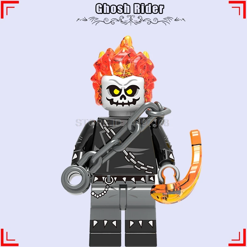 Nick Fury Мстители эндшпиль Капитан Америка Фигурки Marvel Ронан красный череп Ghosh Rider строительные блоки Человек-паук Железный человек игрушки - Цвет: Ghosh Rider