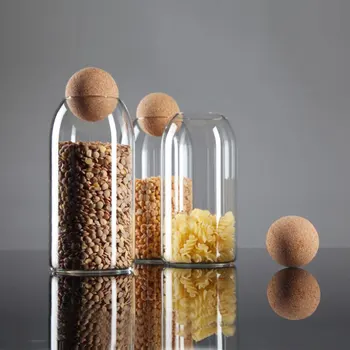 

Glass Jars Mason Jar Transparent Storage Can Cork Stopper Bottle Small Glass Bottle Containers Sealed Tea Coffee Storage Tank