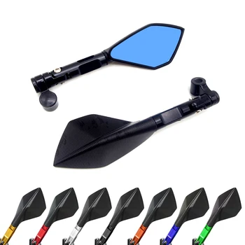 

8 10mm universal CNC motorcycle Rear View Rearview mirrors Blue Lens Side Mirror FOR nmax 125 yamaha virago 535 vmax 1200 cb1300