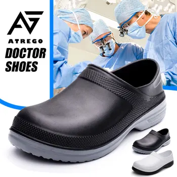 

AtreGo Men Kitchen Chef Nursing Multifunctional Work Shoes Non-Slip Light Waterproof Restaurant Garden Safety Work Medical Shoes