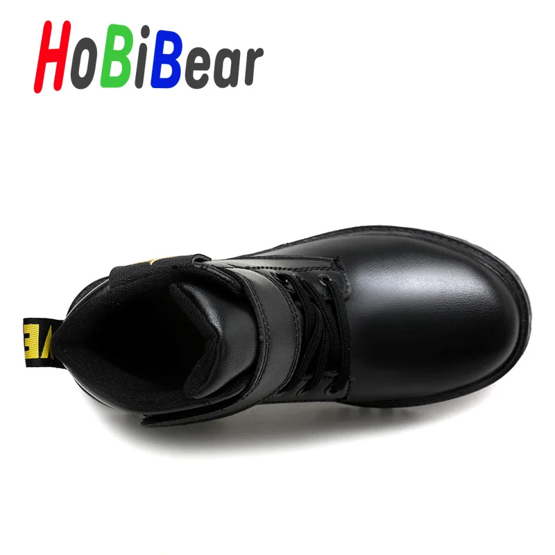 HOBIBEAR/камуфляжные ботинки для больших мальчиков Нескользящие зимние ботинки для мальчиков Детские Ботинки Martin в армейском стиле зеленого и коричневого цвета дизайнерские ботинки для улицы