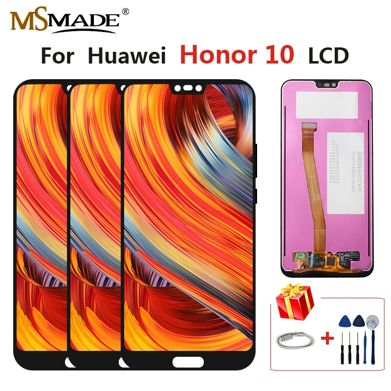 

With Fingerprint For Huawei Honor 10 COL-L29 COL-L09 LCD Touch Screen Display Digitizer Assembly Parts With Frame Free Shipping