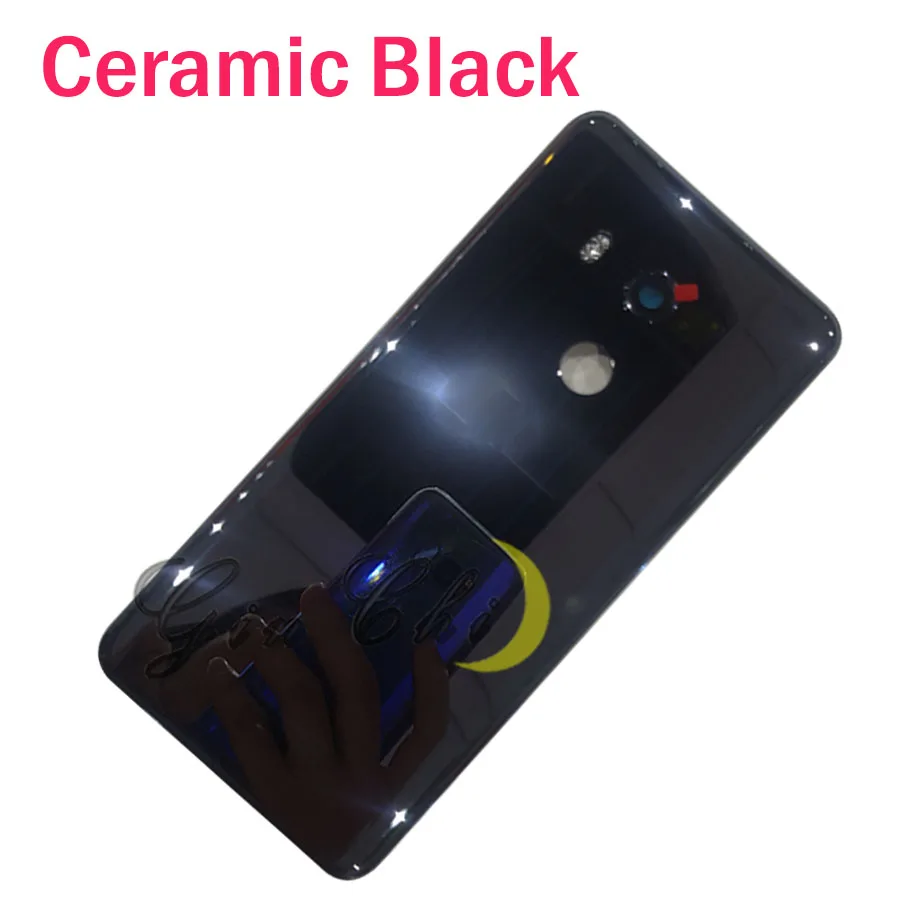 Крышка батарейного отсека для HTC U11 Plus задняя крышка стеклянная дверь задняя крышка U11+ Корпус для HTC U11 Plus Крышка батарейного отсека с объективом камеры
