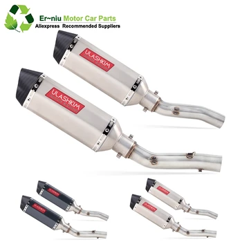 

Free Shipping Motorcycle Full Exhaust Escape System Modified Link Contact middle pipe Round Muffler for kawasaki Z1000 2010-2017