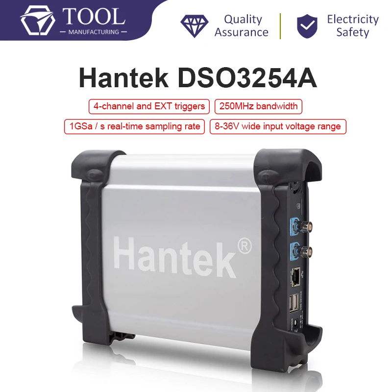 Hantek DSO3254A цифровой осциллограф 4CH 250Mhz USB PC хранение автомобильной DSO 3254A 1GSa/s частота дискретизации в реальном времени Самая низкая цена