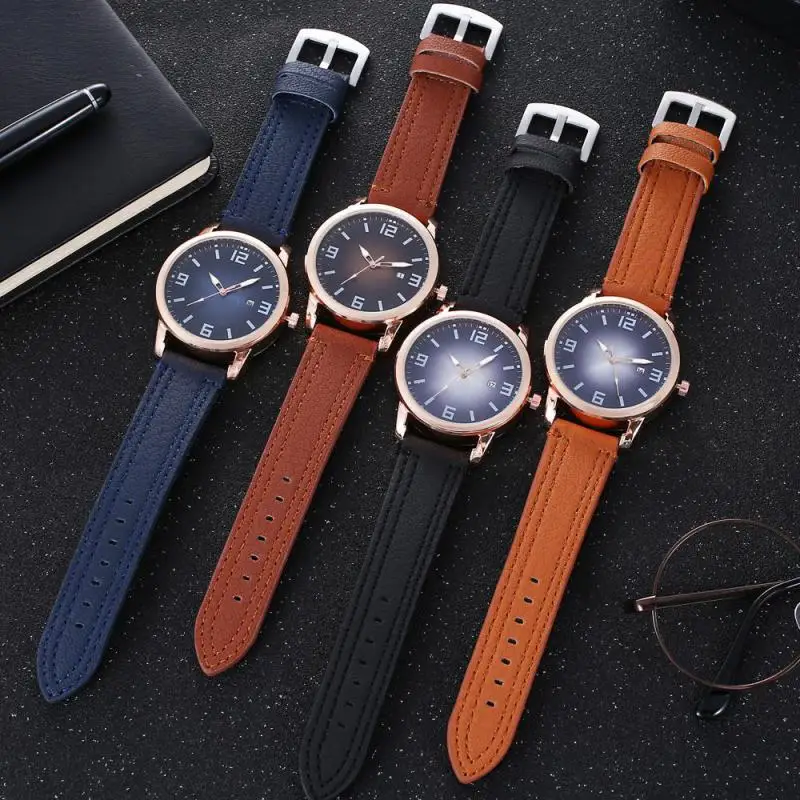 

Hot Selling 4 with Numbers Calendar Belt Watch Open Country Sports Large Dial Quartz Watch Watch