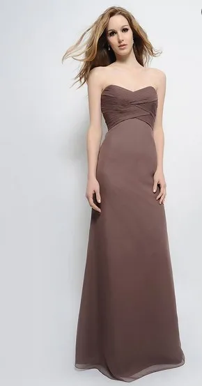 

free shipping new pageant dress 2016 plus size brides maid dress vestidos de fiesta formal long brown chiffon Bridesmaid Dresses