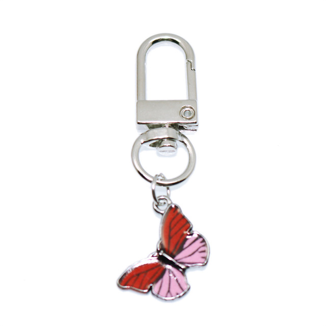 Styles Enamel Colorful Butterfly Pendant Keychain Insects Car Key Rings Women Bag Accessories Jewelry Christmas Xmas Gifts