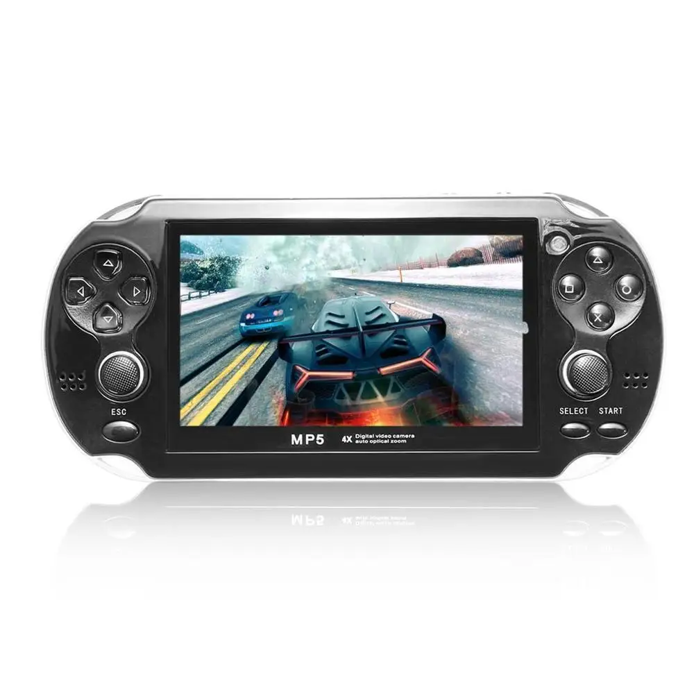 4.3 Inch HD Portable Handheld Game Players MP5 8GB Support For Camera Video E-book GBA Games TF Card Built-in Microphone - Цвет: Black