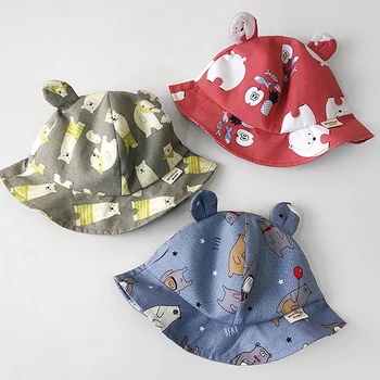 

Cute Cartoon Children's Fisherman Hat 1-4 Years Old Spring And Summer Boys Sun Hat Hat Female Baby Thin Sunscreen Sun Hat