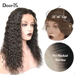 Pruvian Remy 13x6 человеческие волосы на кружеве парики для черных женщин кудрявые человеческие волосы парик 180% Плотность передние парики на