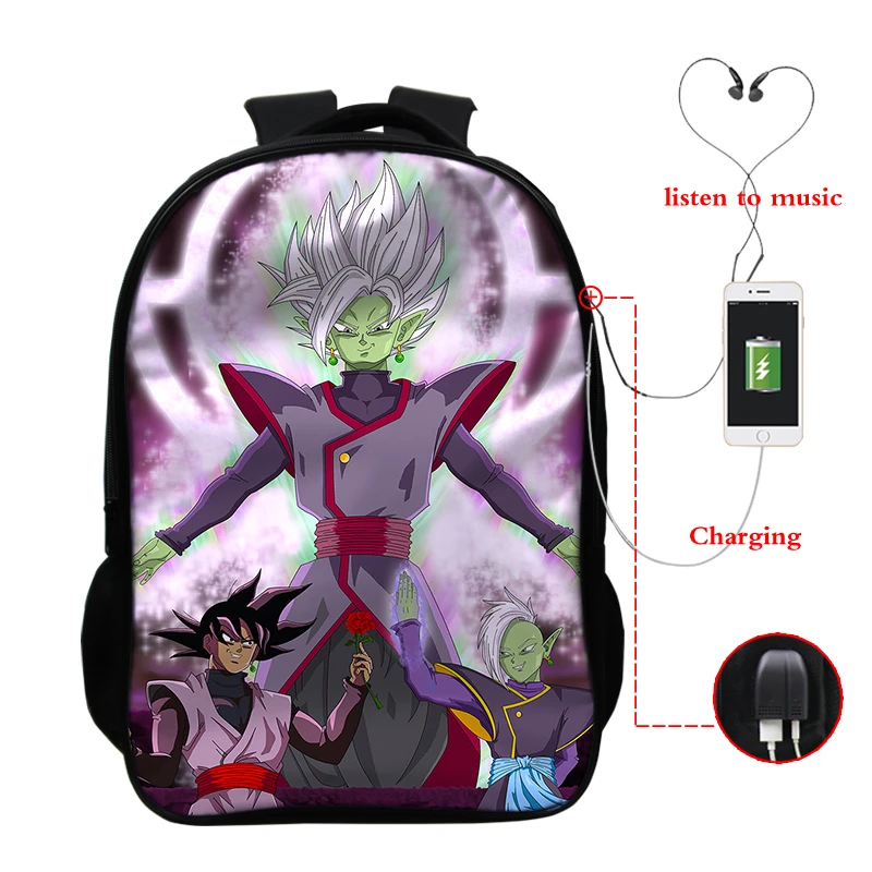 D5 Mochila dragon ball рюкзак и сумка Dos Супер usb зарядка Разъем для наушников рюкзак книжная Сумка для подростков сумка для ноутбука школьный - Цвет: D5