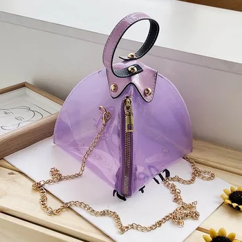 

2020 New Summer Fashion Women's Transparent Sling Bag Cool Pvc Shoulder Bag Messenger Bag Mobile Sweet Lady Leather Bag