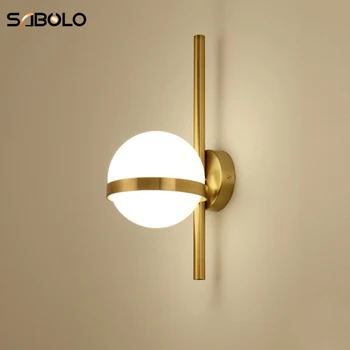 

Nordic Wall Lamp Glass Ball Modern Style E27 LED Wall Lights For Aisle Corridor Bedroom Bedside Lamp Wall Sconces