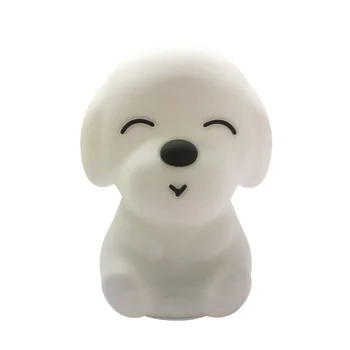 

Cute Dog Toddler Bedroom Bedside Dormitory Baby Remote Control For Children Color Changing Night Light Silicone Decorative Gift