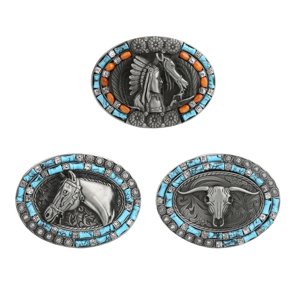 Hip Hop Jeans Strap Buckle Engraved Belt Buckle Western Cowboy Motorcyclist Cool man women Belt Buckle