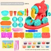 12colors Creative Kids Clay Toy Plasticine Tool Set Hamburger Noodle Ice cream Machine DIY Made Mold Play House Toys Kit 5
