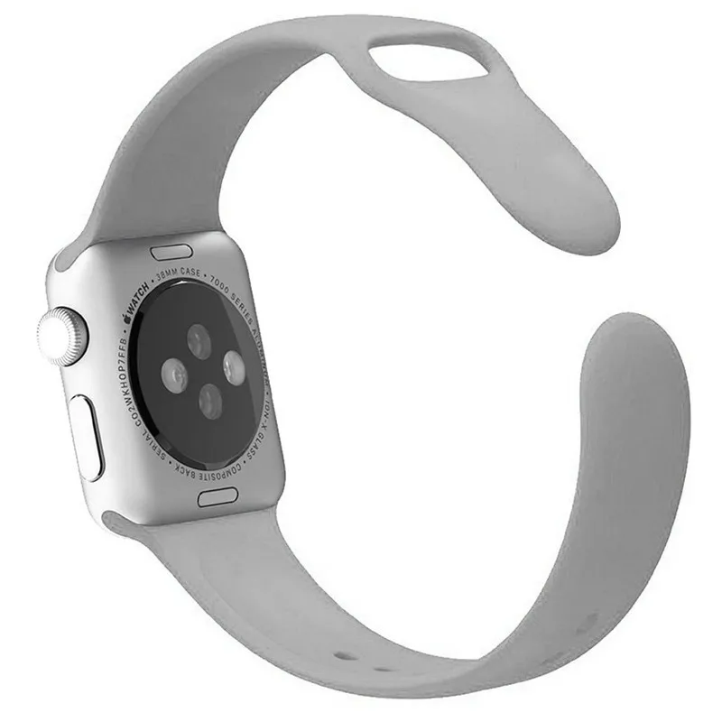 Cloud ash Мягкий силиконовый сменный ремешок для часов 44 40 мм для Apple Watch 4 5 спортивный браслет Аксессуар Ремешок для iWatch 3 2 1 издание 38 42 мм - Цвет ремешка: Cloud ash