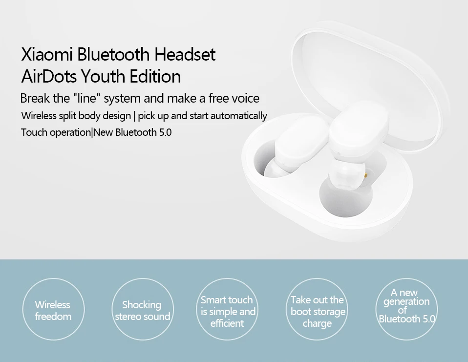 Xiaomi Mi Airdots Youth True беспроводные наушники TWS Bluetooth V5.0 гарнитура Стерео