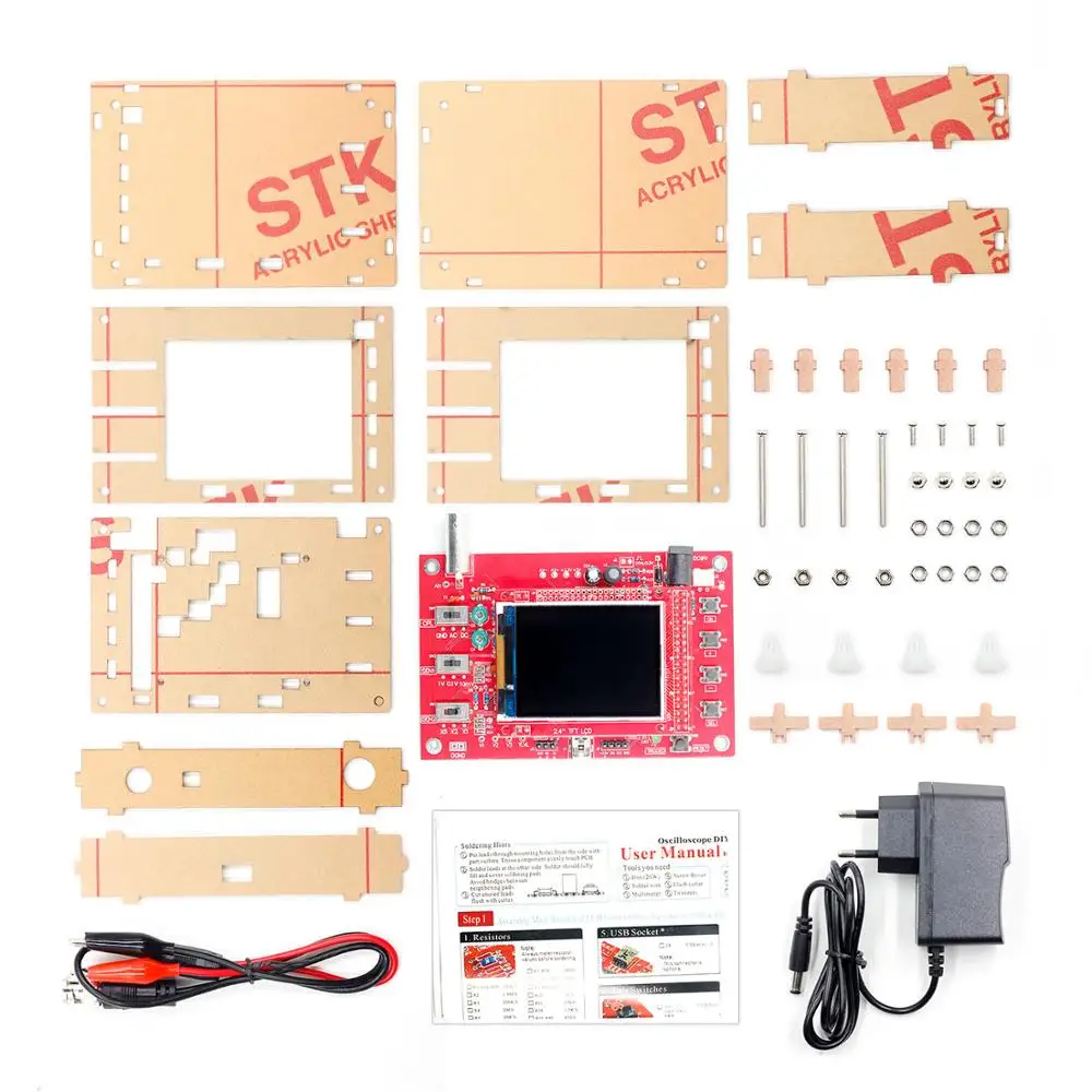 DSO FNIRSI-138 2," цифровой осциллограф TFT Набор DIY 200 кГц тестер 1Msps полоса пропускания зонд Электронный производственный набор - Цвет: Серый