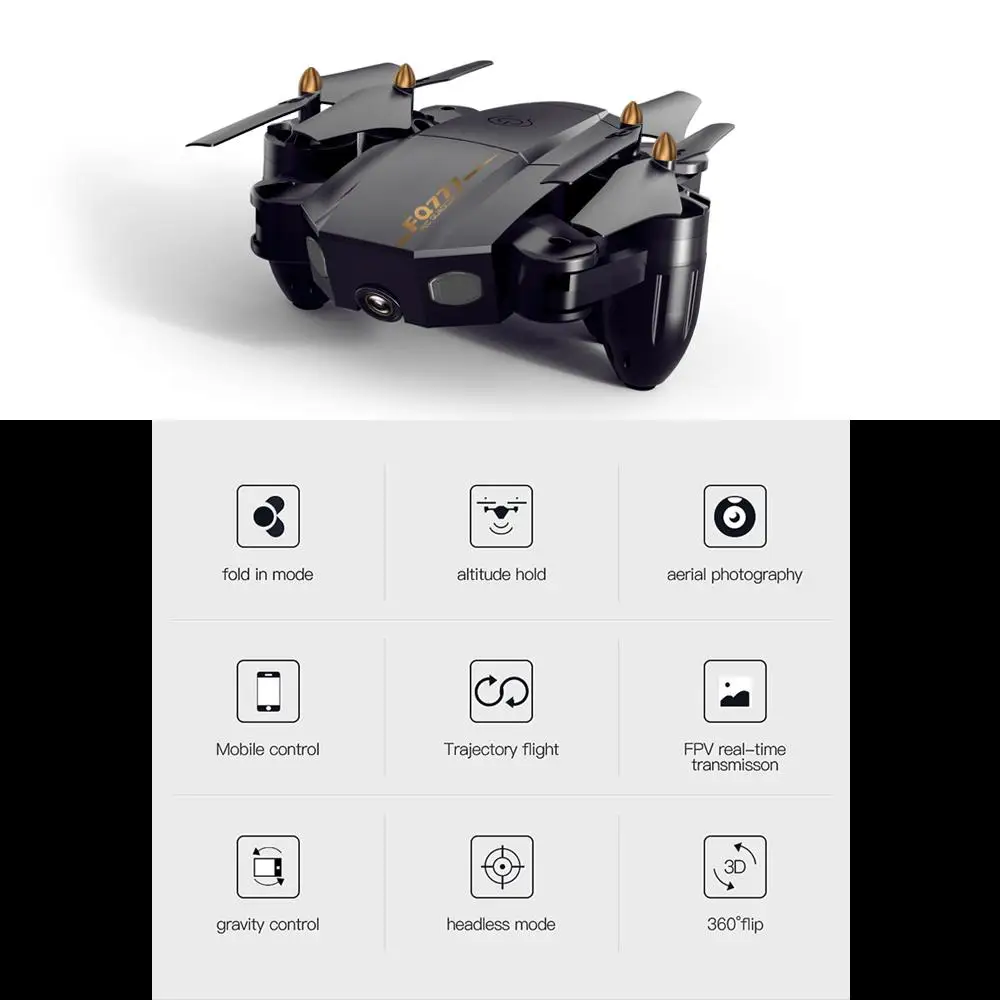 Радиоуправляемый игрушечный вертолет для детей/взрослых FQ777 FQ36 Mini WiFi FPV с 720P HD камерой режим удержания высоты складной Радиоуправляемый Дрон Квадрокоптер RTF