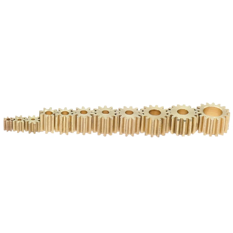 Motor Gear Transmission Gear 2PCS 7-16T Teeth 0.3/0.4/0.5 Module Copper Metal Gear For DC Motor Output Shaft Reduction Gearbox Accessories 1mm-5mm Hole