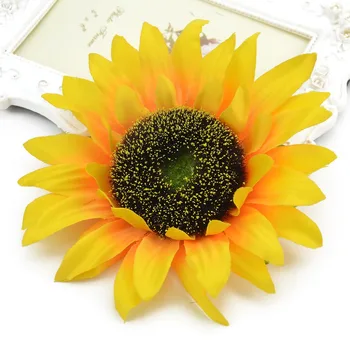 

3Pcs 14cm Large Sunflower Head Artificial Silk Flowers for DIY Scrapbooking Wreath Home Wedding Decoration Cheap Fake Flower