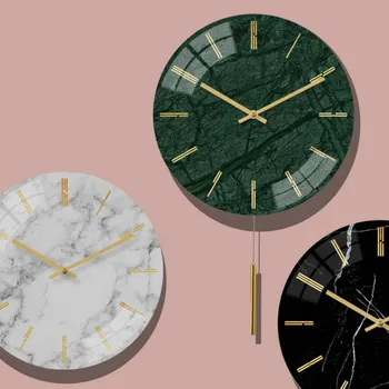 

Nordic Simple Wall Clock Luxury Silent Modern Stylish Quartz Wall Clock Creative Glass Pendulum Wandklok Bedroom Decor MM60WC
