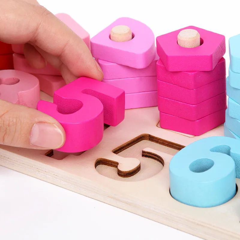 

Wooden Three-in-One with Numbers Shape Decomposition Numbers Board Children Early Education Mathematics Teaching Aids Building B