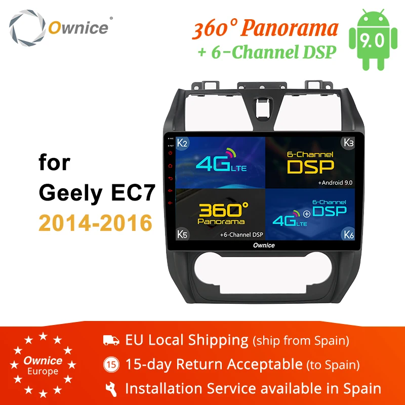 Ownice K1 K2 K3 K5 K6 2Din 360 Panorama DSP 4G LTE Android 9.0 Octa Core Car DVD Player For Geely EC7 2014 2015 2016 GPS Navi | Автомобили