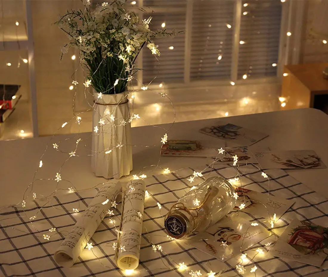 STAR SHAPE LED LIGHT 3M 30 LED String Fairy Lights for Christmas Halloween Party Home Bedroom Decoration(Star Fairy Lights