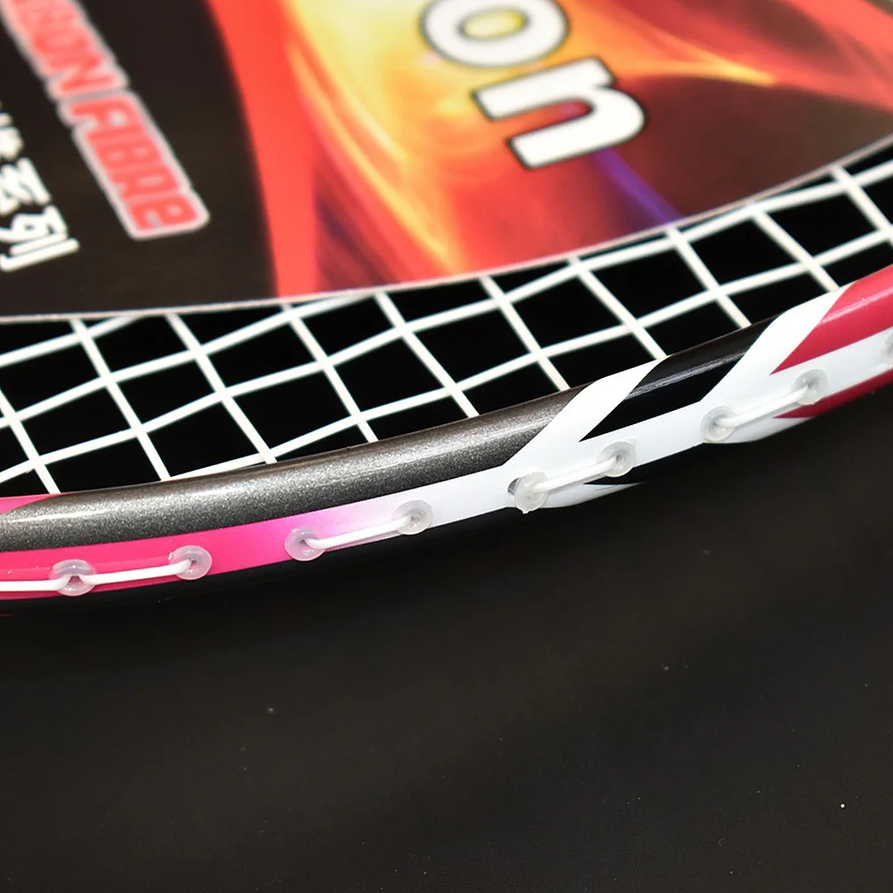 Landson A Pink Carbon Fiber Durable Badminton Racket with High Composite Density Shock Absorption System Badminton Racket