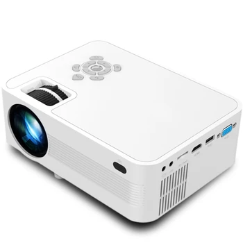 

Portable Projector JVP600 1080P HD Projector Home Mini Theater Cinema Multimedia with AV Cable Remote Control Office Projector E